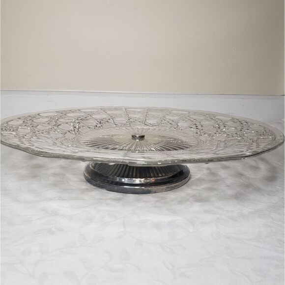 Edwardian crystal cake platter - Picture 2 of 9